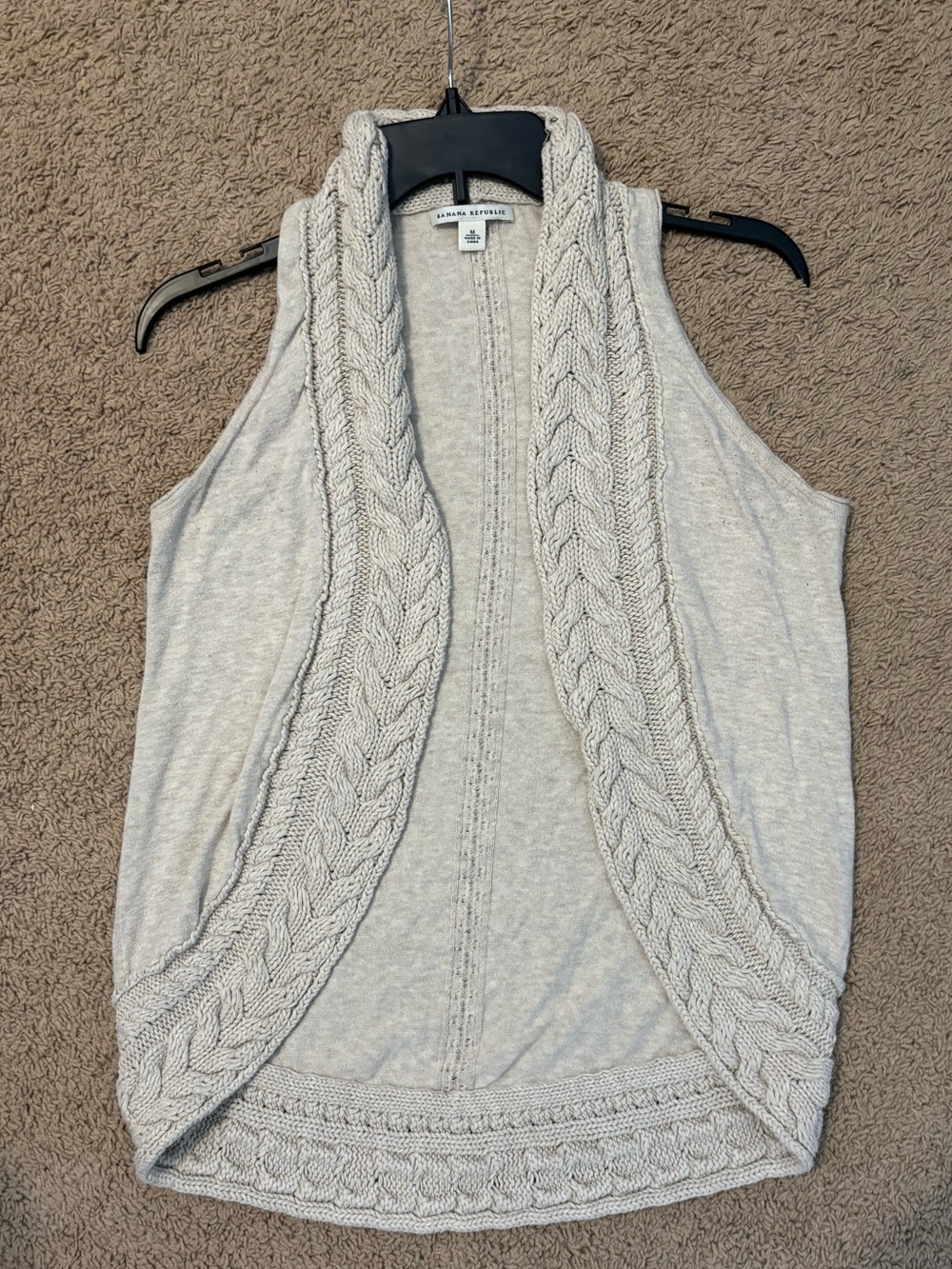 Banana Republic Cream Cable Knit Vest